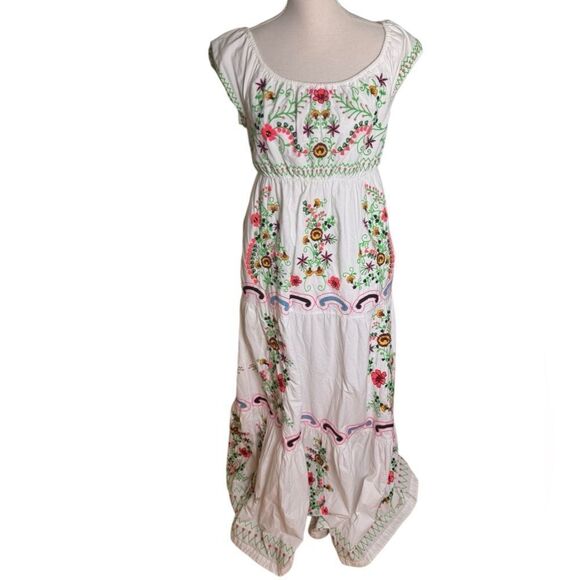 Anthropologie Embroidered Off-The-Shoulder Maxi Dress S - Picture 3 of 9